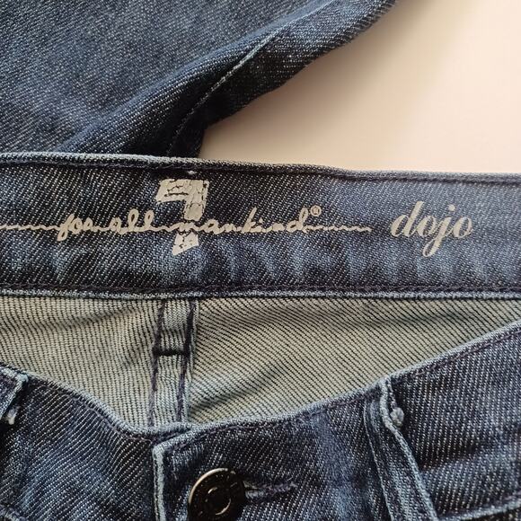 7 for all Mankind DOJO Jeans Size 29 Mercer Lattice Pockets Dark Wash Flare EUC - Picture 10 of 12